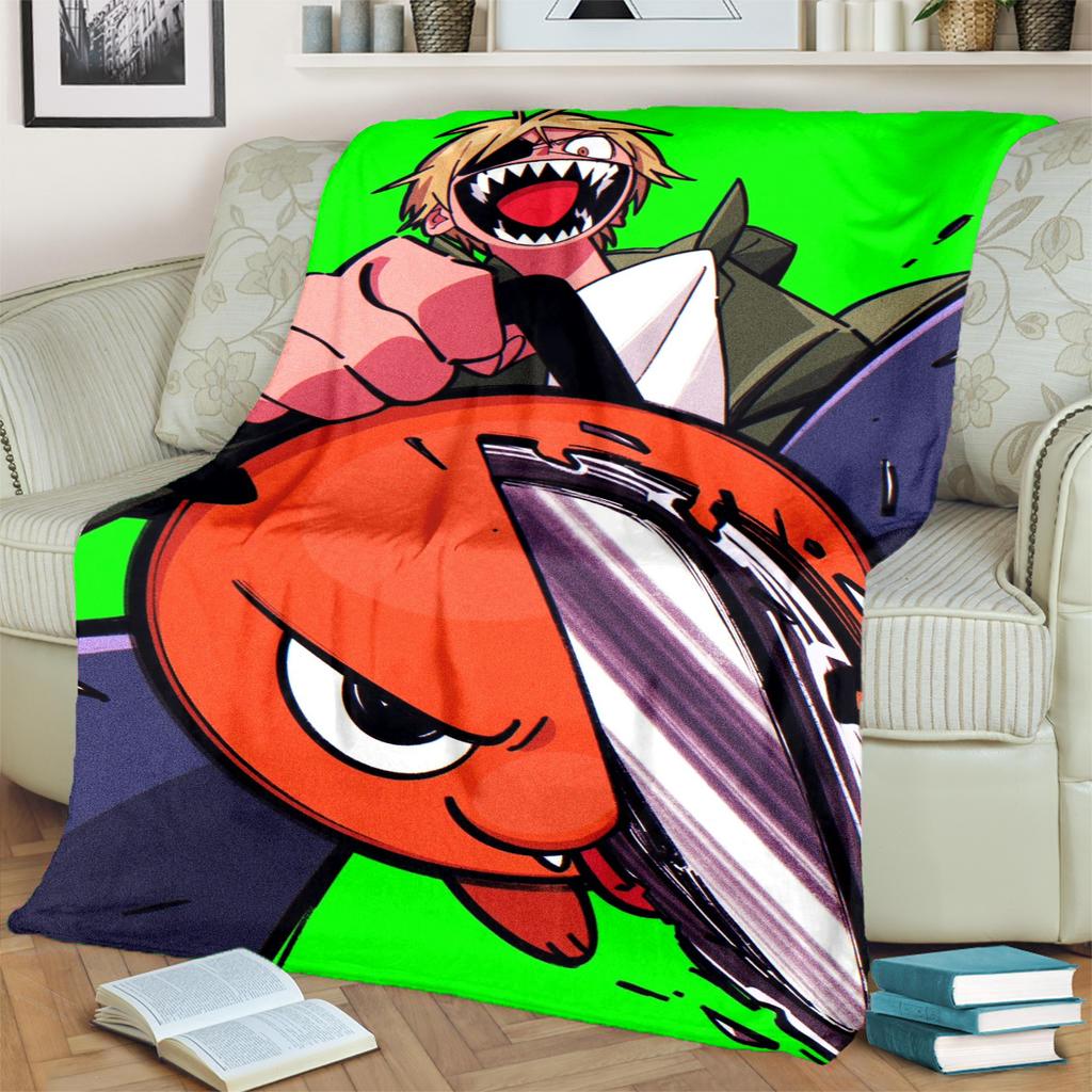 Chainsaw ManWarm Print Flannel Blanket Comfortable for Sofas, Chairs, Bedrooms, Beds, Picnics, Travel-kwq106