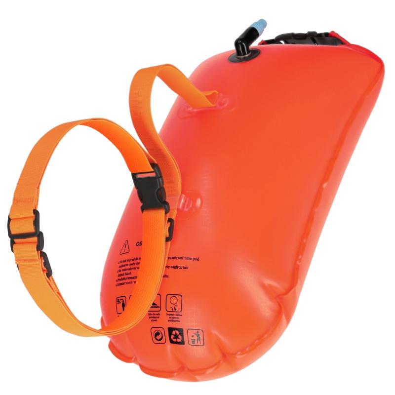 2-In-1 Inflatable Safety Buoy With Dry Pocket - Orange