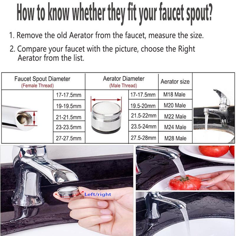 Messing Wassersparhahn Wasserhahn Strahlregler Auswechselbarer Filter Gemischte Düse 24mm Gewinde Badezimmerhahn Sprudler Hahn Ersatz