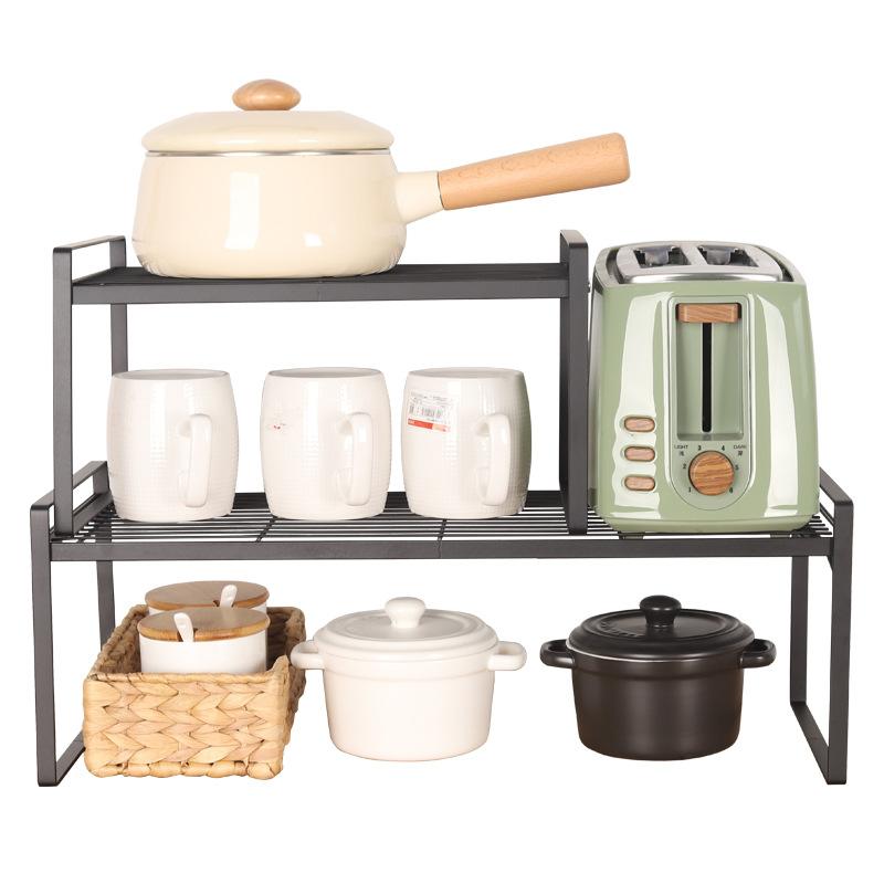 Kitchen countertop rack, seasoning bottle, pot rack, baffle layered rack in cabinet, desktop multi-layer sundries finishing rack
