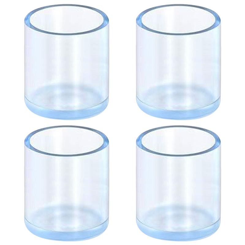 4Pcs/Set 19mm Round Dust-proof Transparent Rubber Furniture Foot Sock Cover Table and Chair Leg Feet Pad Caps Floor Protector Pad