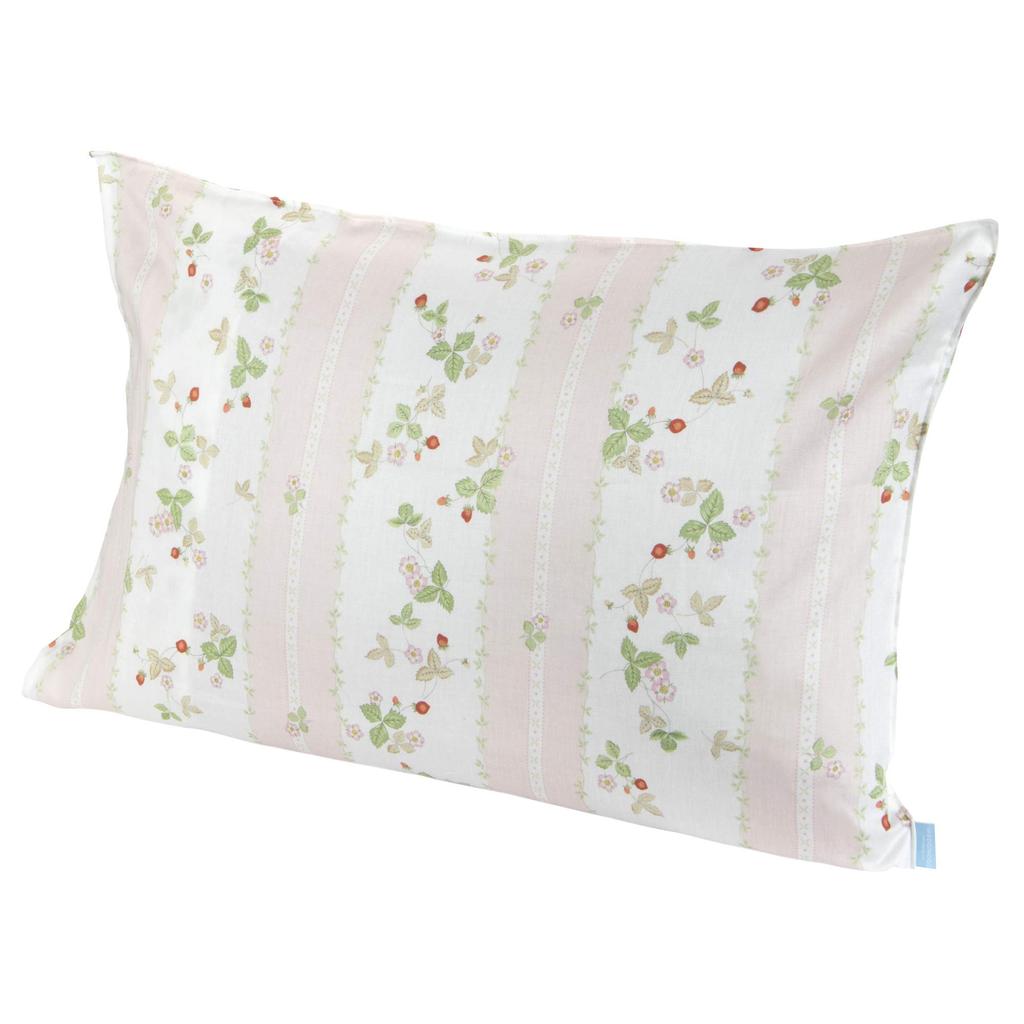 Nishikawa Pillowcase, Wedgwood Wild Strawberry, 63x43cm Pillow, 100% Cotton, Made In Japan, Pink, PJ07305679P