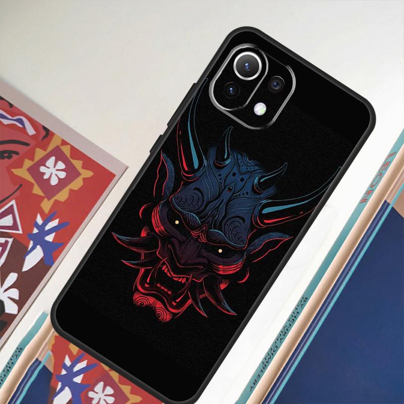 Samurai Oni Mask For Xiaomi 11T 12T 13 Pro 12 11 Lite Phone Case For POCO F5 X5 Pro F4 X4 GT F3 M5 X3 Pro