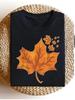 Forest Botanical Thanksgiving Autumn Leaves Nature Fall T-Shirt Same Style for Men And Women Summer Short-Sleeved Printe