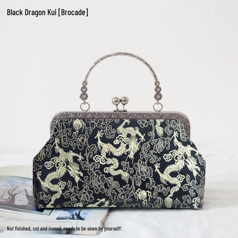 Short Style Handbag Material Kit - Handmade, Multiple Styles, Square Clasp Bag, Includes 20 Needles