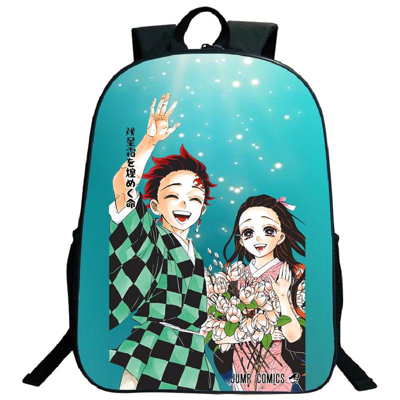 Demon Slayer Backpack Kimetsu No Yaiba Tanjiro Nezuko Kamado Teenarges Schoolbag Laptop Bag Boys Girls Rucksack Travel Shoulder Bags