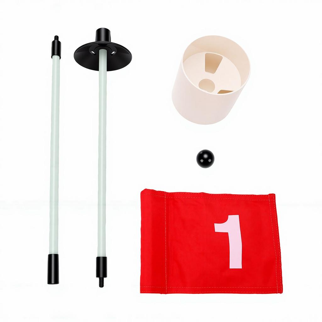 Pin Flag Hole Cup Set Detachable Flagstick 1 Numbered Putting Green Flag and Pole for Driving Range Backyard Yard Red