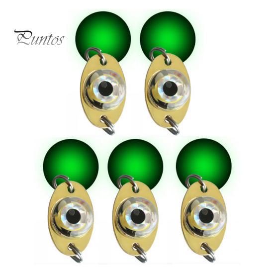 

1/5 шт. мини-лампа для привлечения рыбы, водонепроницаемая, супер яркая светодиодная лампа для приманки, погружная подводная приманка «рыбий глаз», лампа для сбора блесток, лампа для рыбалки 5pcs зелёный