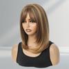 European-Style Eight-Character Bangs Layered Short Straight Hair Wig - Breathable, Machine-Made, Hot-Selling Chemical Fiber for Women
