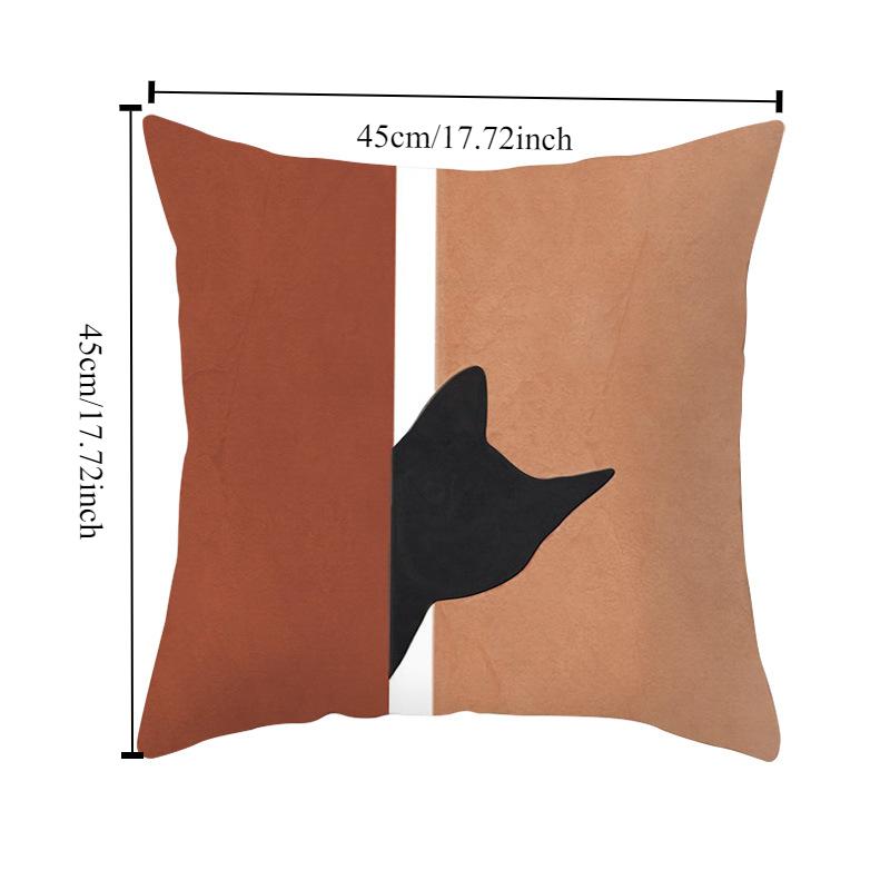 Modern Minimalist Abstract Pillow Cover Minimalist Geometric Peachskin Velvet Cushion