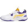 Li Ning Ace V Kollektion Dämpfung Rutschfest Abriebfest Niedriger Schaft Badminton Schuhe Unisex Weiß Lila AYTT001-4