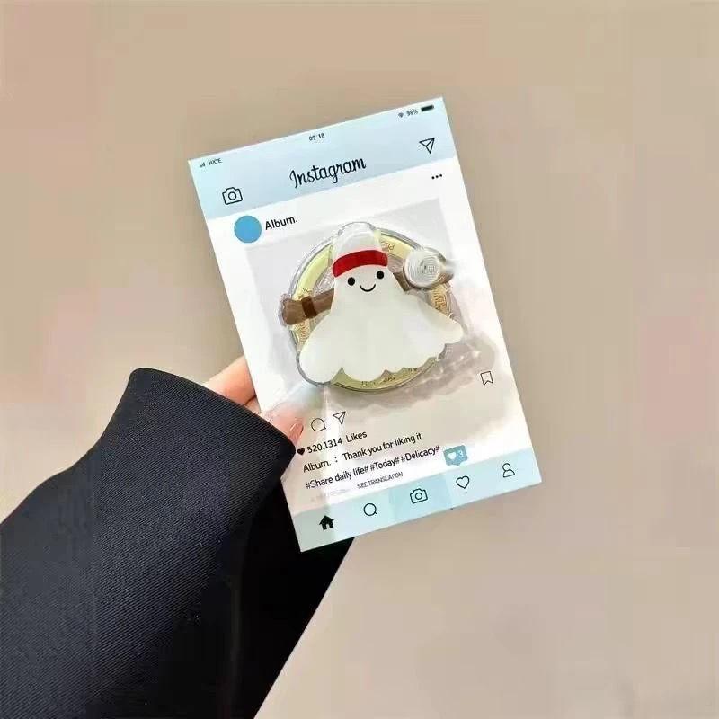 Table Tennis Racket Rotating Cartoon Cute Stand Strong Suitable Magnetic Suction Mobile Phone Airbag Desktop Extension Contraction