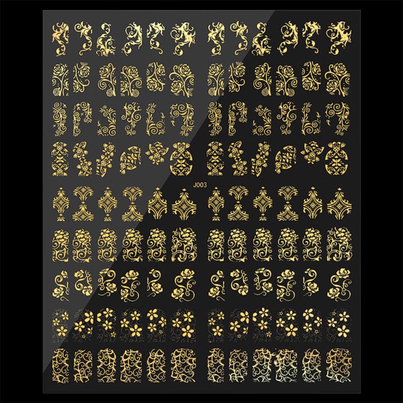 

108pcs/sheet 3D Metal Flowers Nail Art Stickers Decals Nails Tips Decorations DIY Manicure Tool