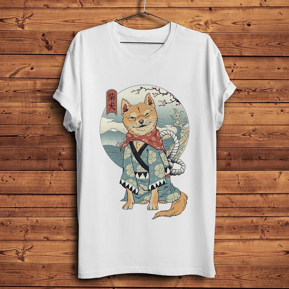 

Japan Ukiyo Style Kimono Shiba Inu TshirtUnisex White Short Sleeve Vintage Casual TshirtUnisex TeeBreathable Print Nocracking S