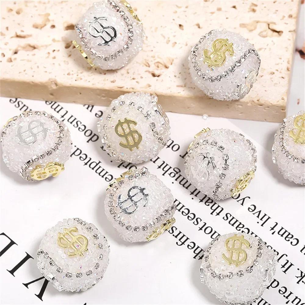 

ST10 USD Design Sense Symbol Sugar Design Sense Bead Chain Shiny Ball Beads Exquisite DIY Jewelry Accessories Trend Bracelet 19mm(1pcs)