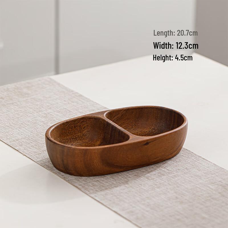 Chinese Style Solid Wood Round Snack & Fruit Plate