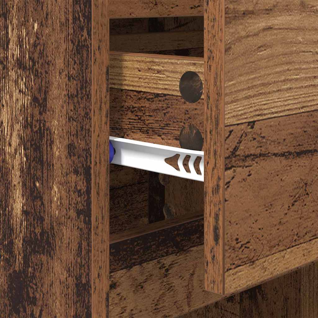 Nightstand with Drawers Reclaimed Wood Look 40 x 35 x 70 cm Particleboard