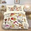 3pcs French Fries Fried Chicken Pizza Print Coreless Duvet Cover Set Comfortable Bedroom Bedding Decoration Machine Washable