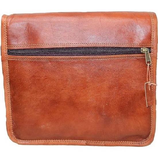 11" Small Leather Messenger Bag Shoulder Bag Cross Body Vintage Messenger Bag for Women & Men Satchel Man Purse Competible with Ipad and Tablet