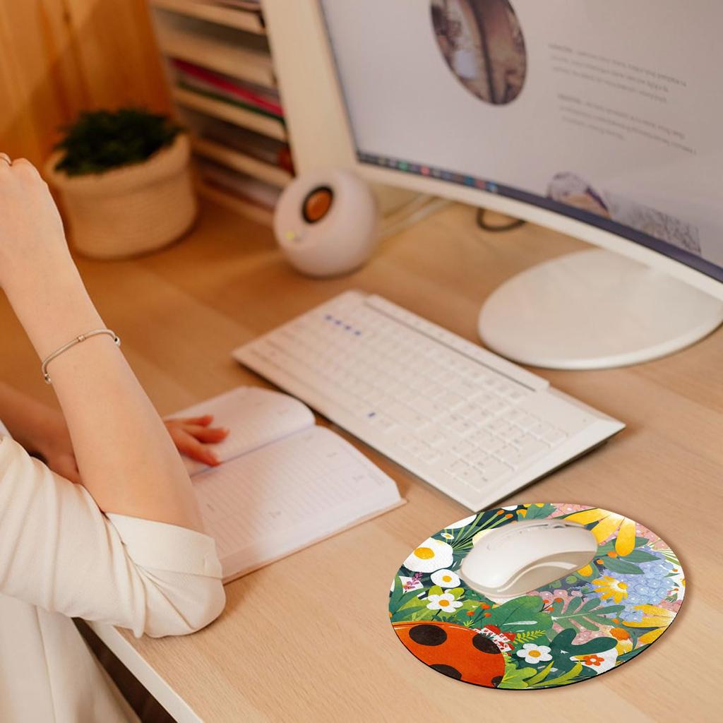 GLOBLELAND White Round Mouse Thermal Transfer Bulk Pack for and Home Use 50-Pack Pads, Printable, 20x20cm, Washable, Available, Non-Slip, Laptops,