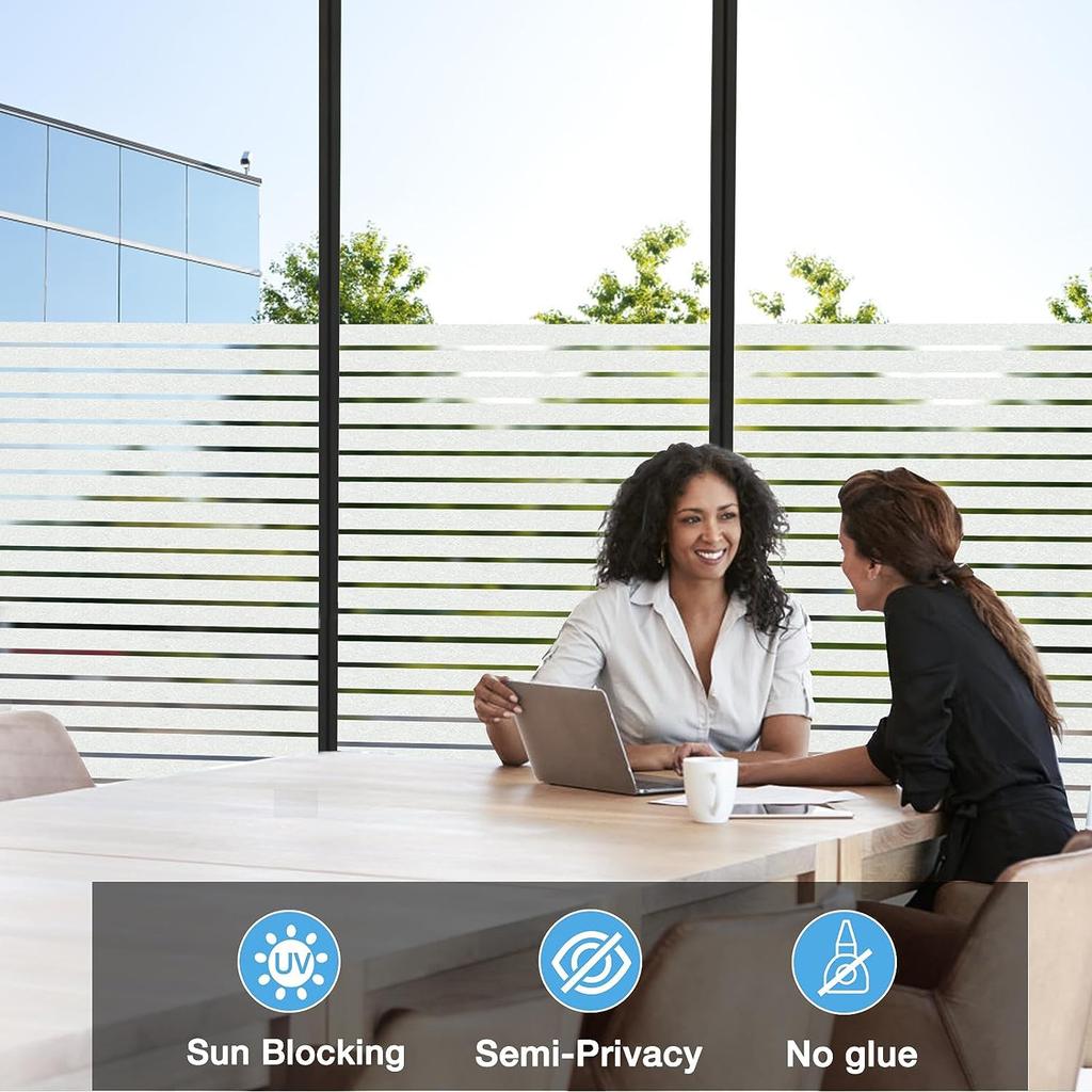 Frosted Striped Cellophane Office Partition Glass Film Balcony Decorative Window Sticker Semi-perspective Glass Film