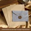 Chinese Retro Style Woven Pattern Envelope & Letter Set with Kraft Paper & Sealing Wax