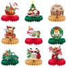 Claus Christmas Santa Reindeer Honeycomb Tabletop Decor Paper For Celebrations