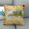 Coastal Scenery - Coconut Language Text Digital Printing Short Plush Pillow Covers For Car Sofa Office Cushion Cover Home Goods