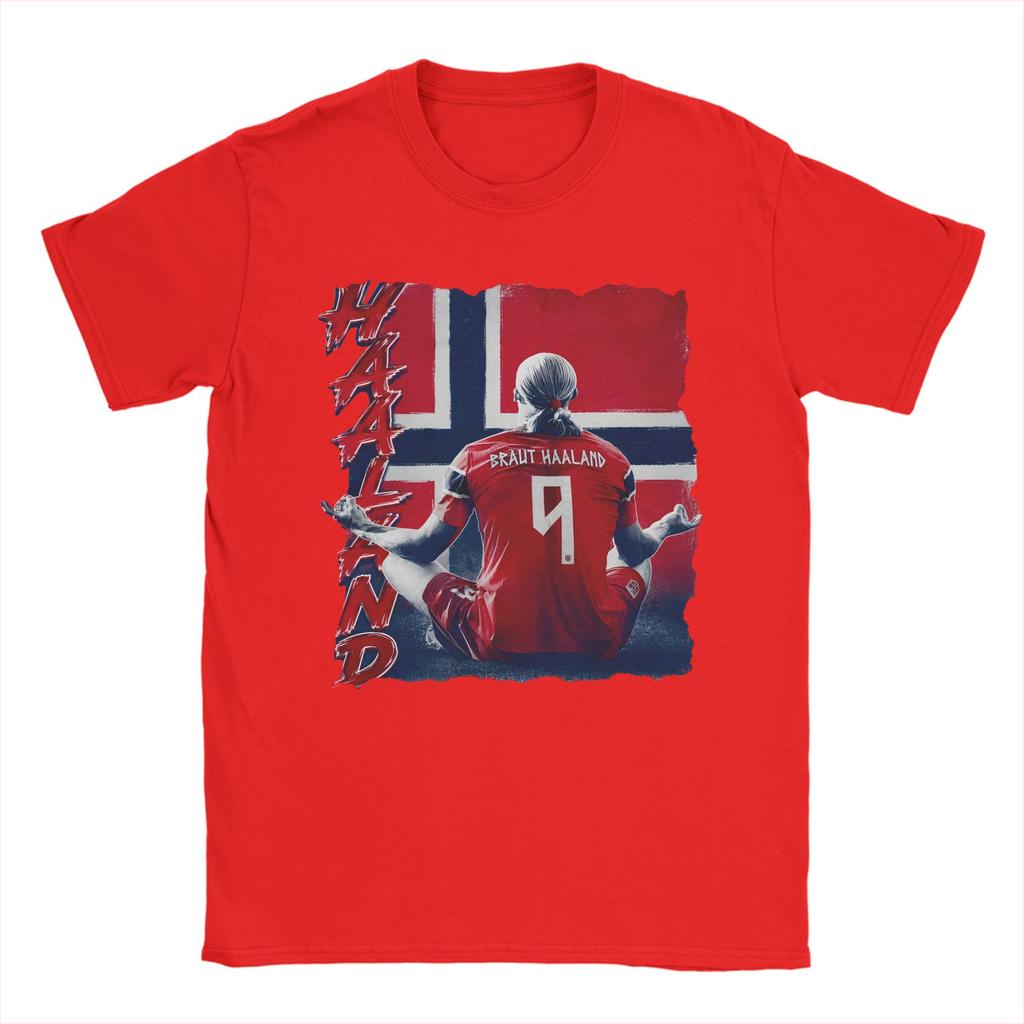 Funny Haaland Norway TShirt For Unisex Unisex Cotton Short Sleeve Oneck Summer Top Tee