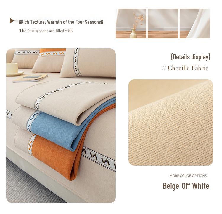 Universal Chenille Sofa Cushion Cover: Non-Slip, Luxury Design, 2025 Collection