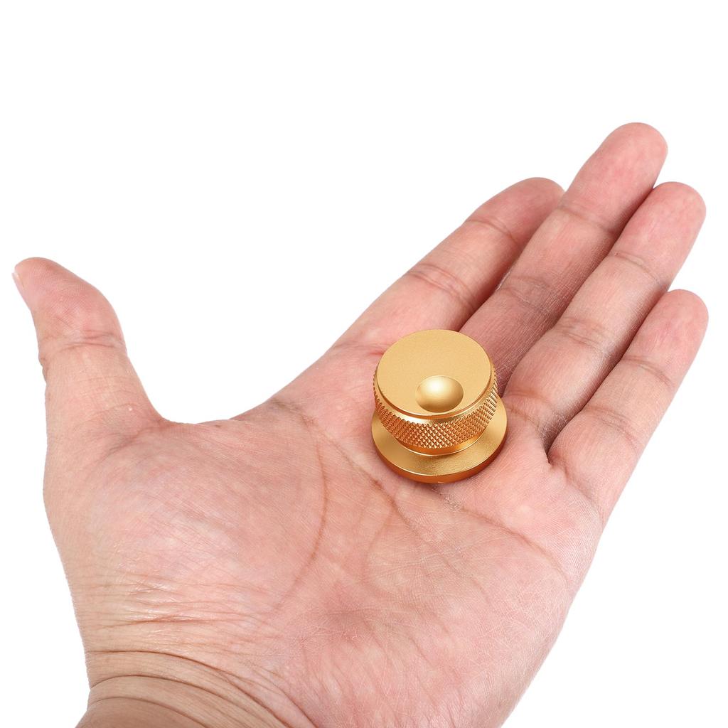 Uxcell Aluminum Potentiometer Universal Volume Tone Control Knob with Oval Groove Indicator for Gold 2-Piece Knob, 1/4" (6mm) Guitar, 4/5" (30x20mm)