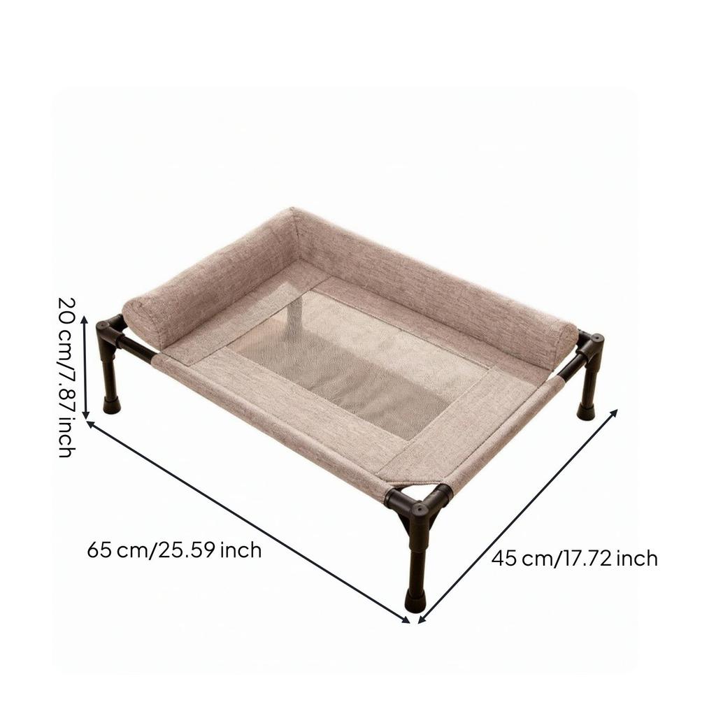 Raised Dog Cot with Padded Sides Cooling Elevated Pet Bed Bolsters for Dogs