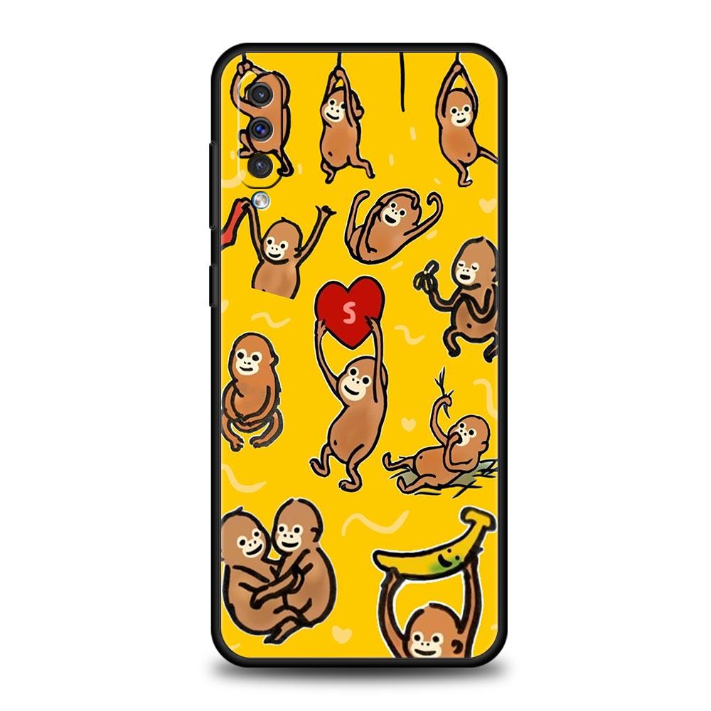 Monkey And Banana Phone Case for Samsung Galaxy A56 A36 A26 A16 A34 A24 A42 A22 A20 A12 A40 A30 A10 5G Soft TPU Cover Shell Bags