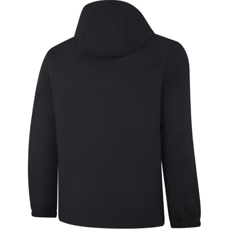 Li-Ning Solid Color Zipper Hooded Comfortable Breathable Sports Windbreaker Men Outerwear Black AFDUA13-8