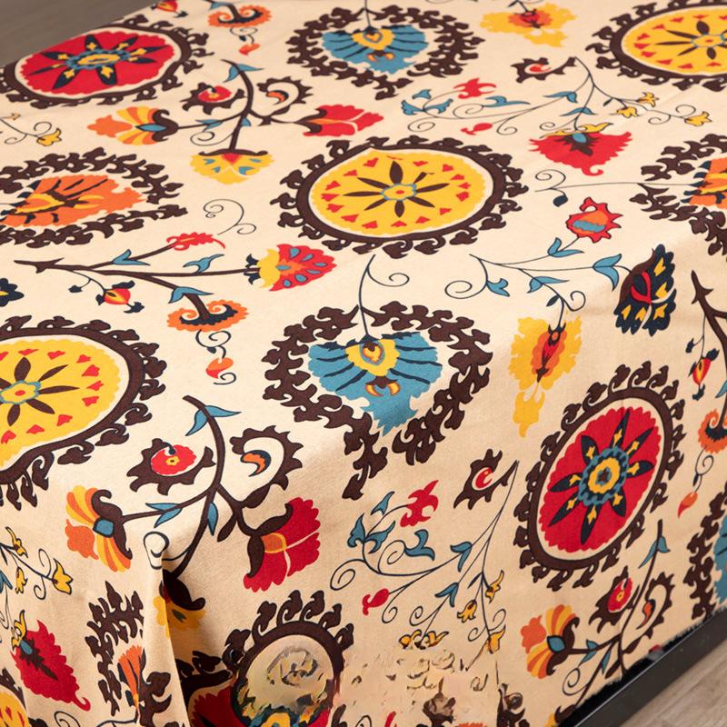 100x150cm Ethnic Printed Fabric Cotton Bohemian Retro Dress Clothes Pillow Tablecloth Fabric Handmade DIY Fabric Cotton Linen