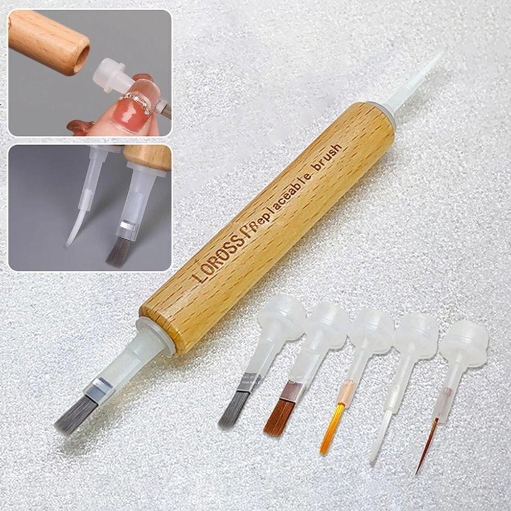 

40/60 Pcs with Double Head Pen Nail Polish Brush Soft Liquid Applicators Home Set A