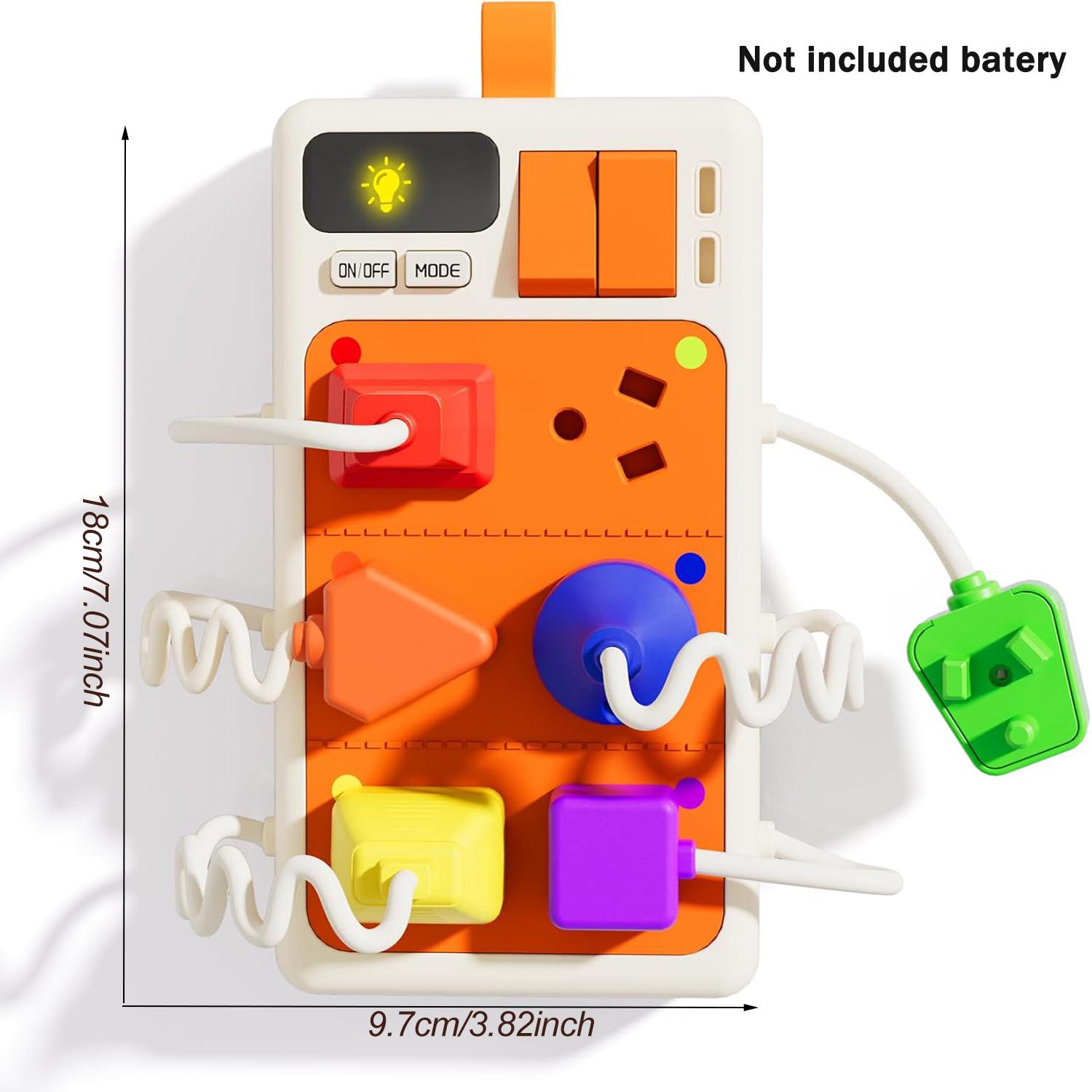 

Montessori Early Educational Toys Sensory Plug Outlet for Toddlers Busy Board with Light & Sounds Airplane Car Travel Toys Gift