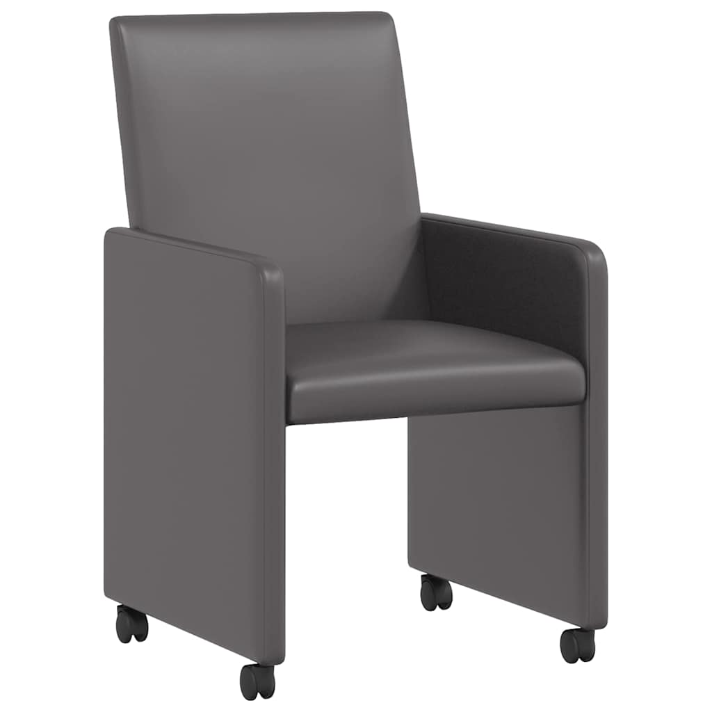Dining Room Chairs with Casters 2 pcs Gray 57 x 66 x 94 cm