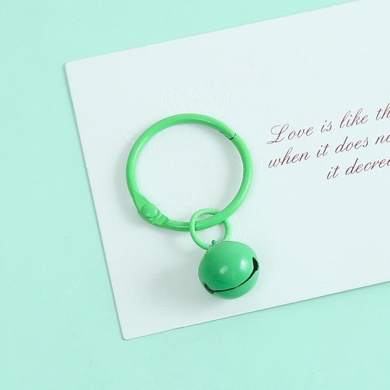 14mm Painted Alloy Bell Keychain Ring Pendant for DIY Accessories