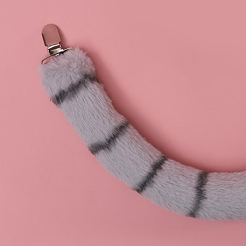 Animal Raccoon Ears Headdress Tail Set Plush Handmade Costume Set Anime for Halloween Christmas Cosplay Accessories