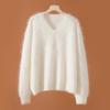 Le Kasha Women's V-Neck Cashmere Knit Pullover Sweater