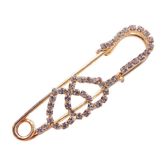 Safety Pin Brooch for Women Rhinestone Decorative Shawl Sweater Clip Alloy Safety Pins for Dress Shirt Cardigan