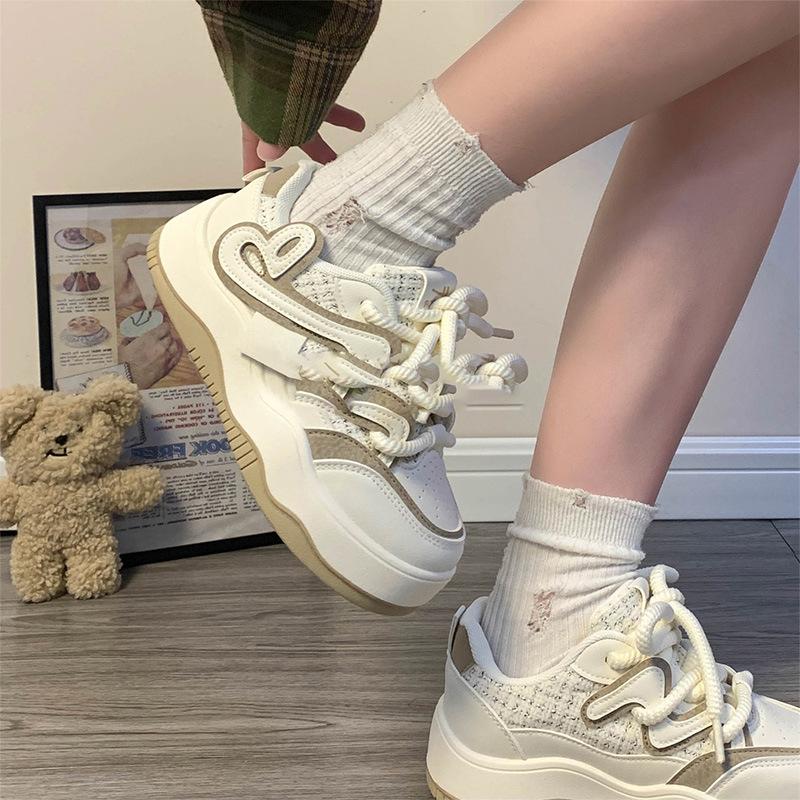 

Girls sports shoes 2025 spring and autumn new girls casual flower cloth fried street lightweight middle-aged children s board shoes platform tre 31 хаки