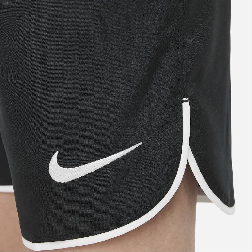 Nike Logo Print High-Waisted Straight-Leg Casual Shorts Kids Shorts Black DH8408-010