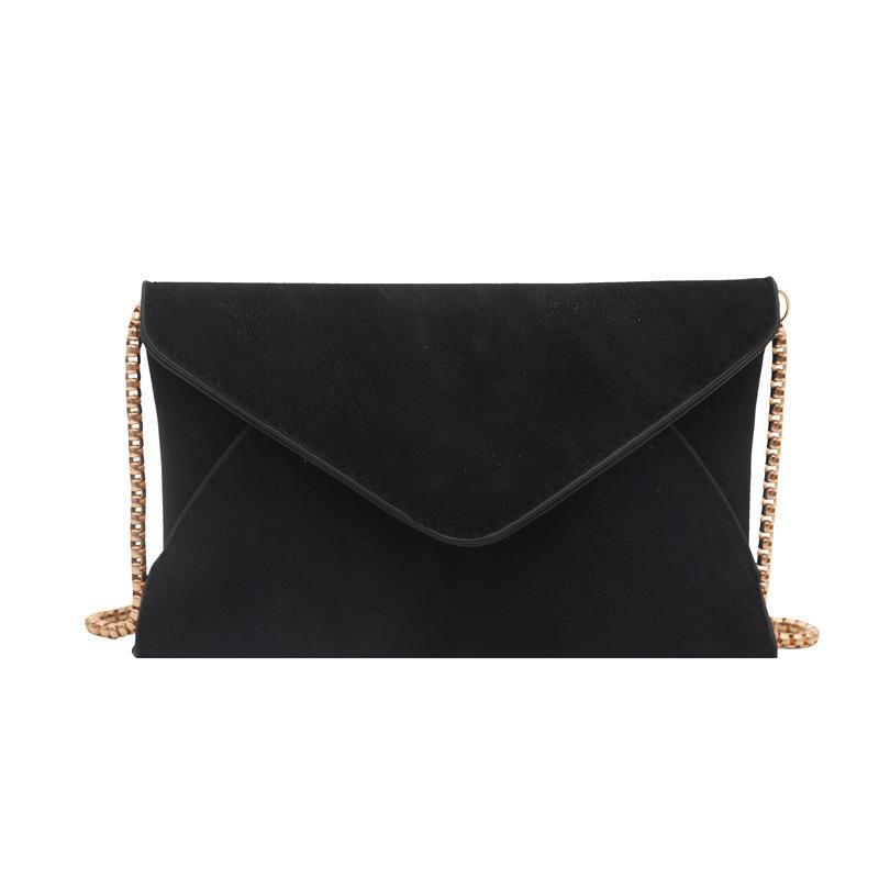 

Bag women s bag new casual shoulder bag solid color popular texture simple chain messenger bag чёрный