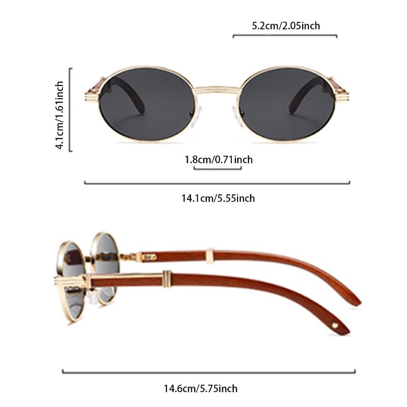 Vintage Oval Sunglasses Men Fashion Retro Metal Rim Gradient Casual Shades Women Trendy Luxury Brand Design Sun Glasses