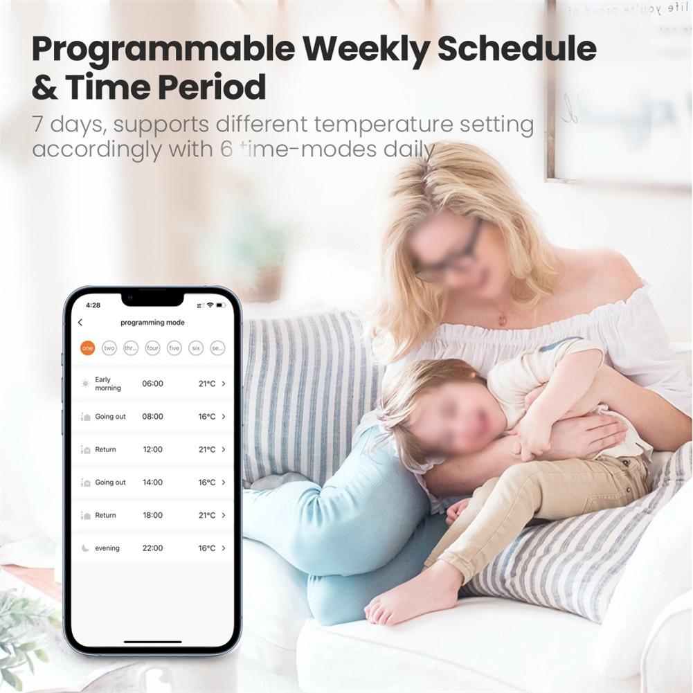 For Tuya For Zigbee Smart Thermostat Radiator Valve with Weekly Programmable Scheduling for Energy Saving Heating