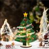 New Glowing Christmas Tree Home Desktop Decoration Wooden Christmas Decoration Accessories Led Lights 3D Ornaments Holiday Gift