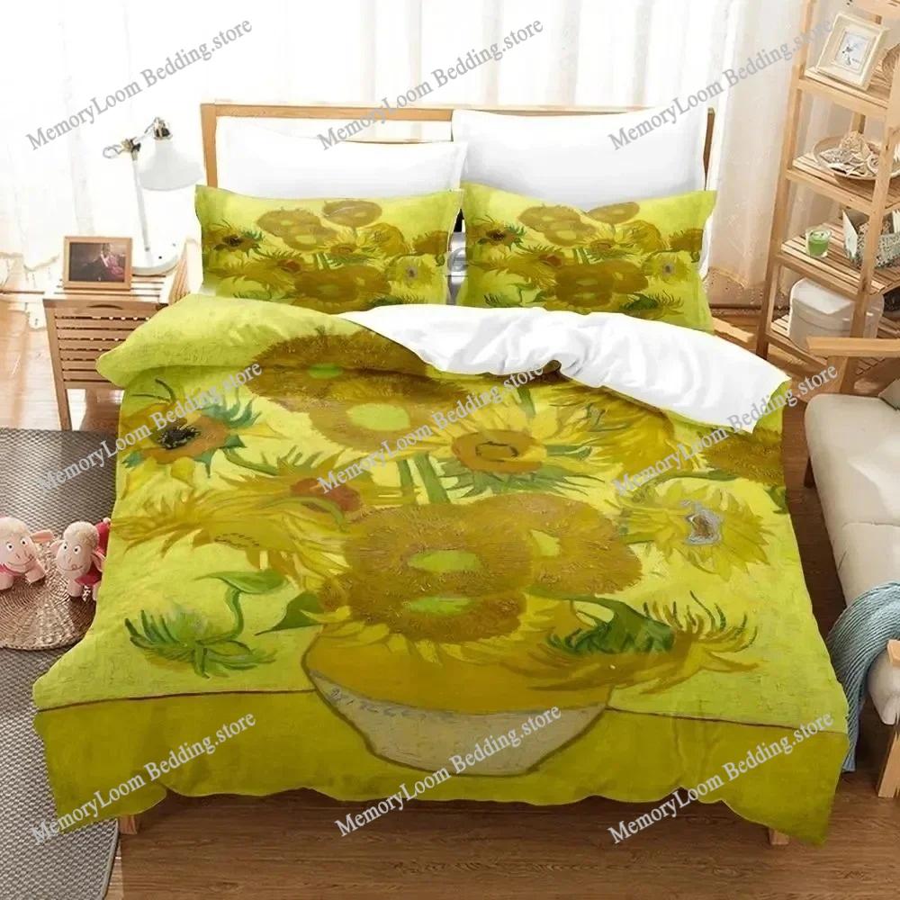 Artwork Unique Van Gogh Bedding Set Queen/King Size Duvet Cover Comforter Soft Cozy Home Textile Set Luxury Gift Bedroom Decor