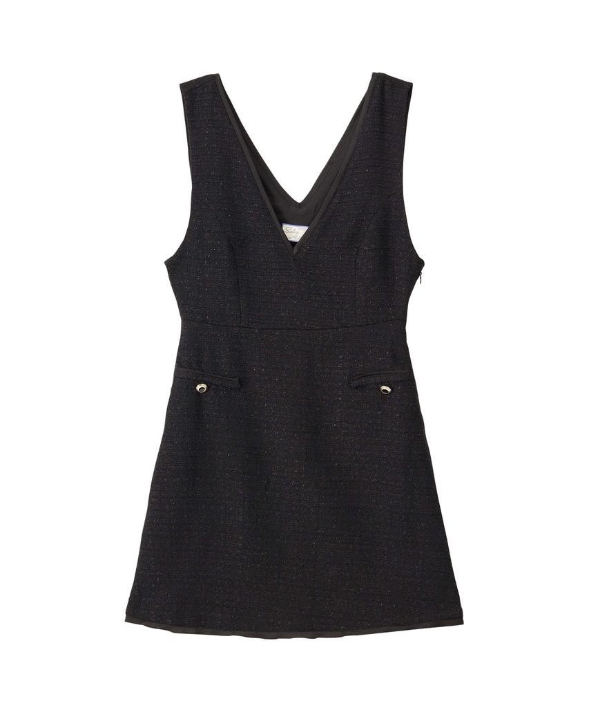 SALON DE YOHN Bella Tweed Mini Dress_ Black